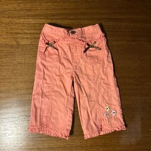 Starting Out Coral Kids Bottoms with Floral Embroidery